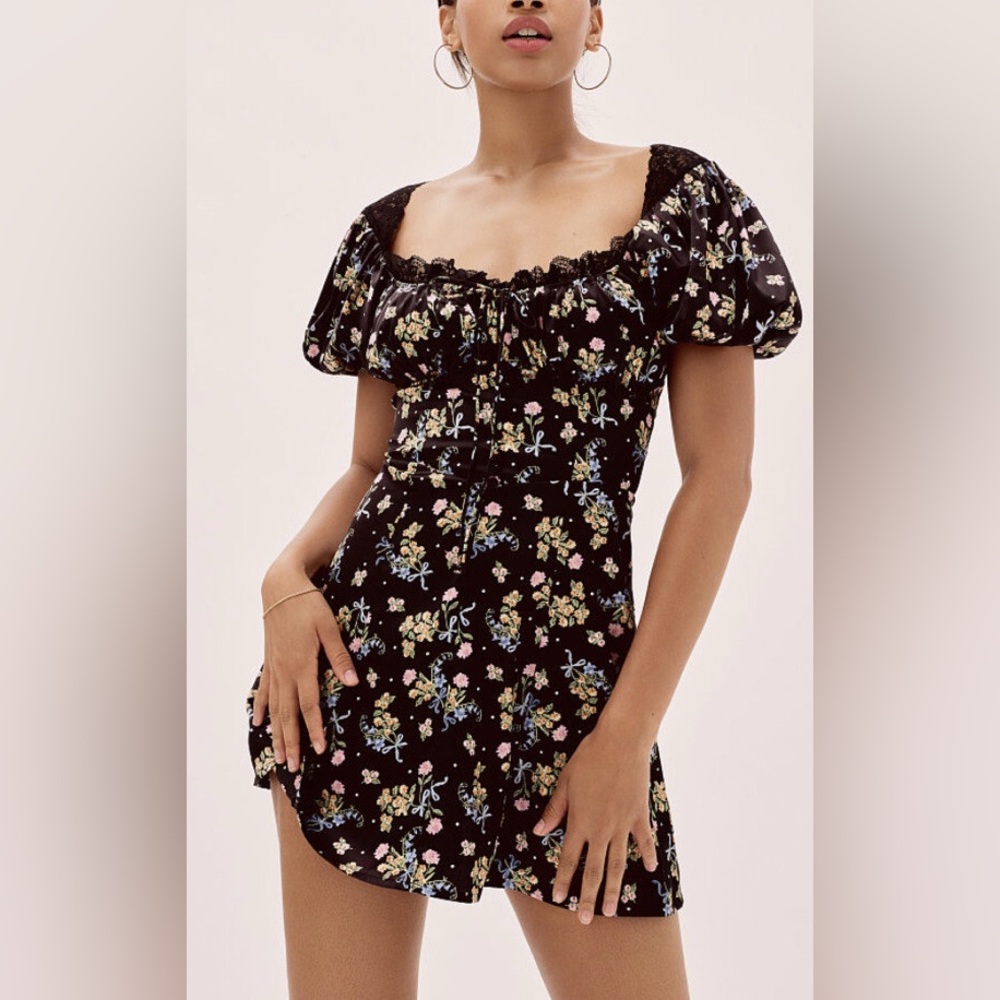 Floral Black Dress